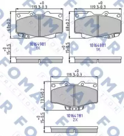FOMAR FRICTION fo464781 -  Комплект тормозных колодок, дисковый тормоз